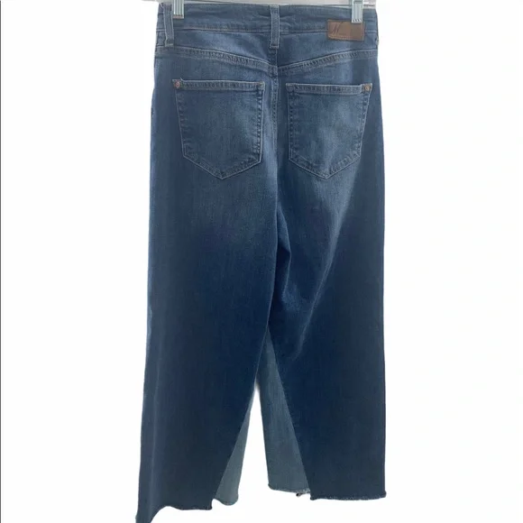 Mavi Elliot High Rise Two Tone Denim Wide Crop Jeans Size 25 - Picture 13 of 14